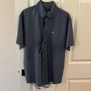 Men’s Cinch Navy Microdot Short-Sleeve Button-Down Shirt